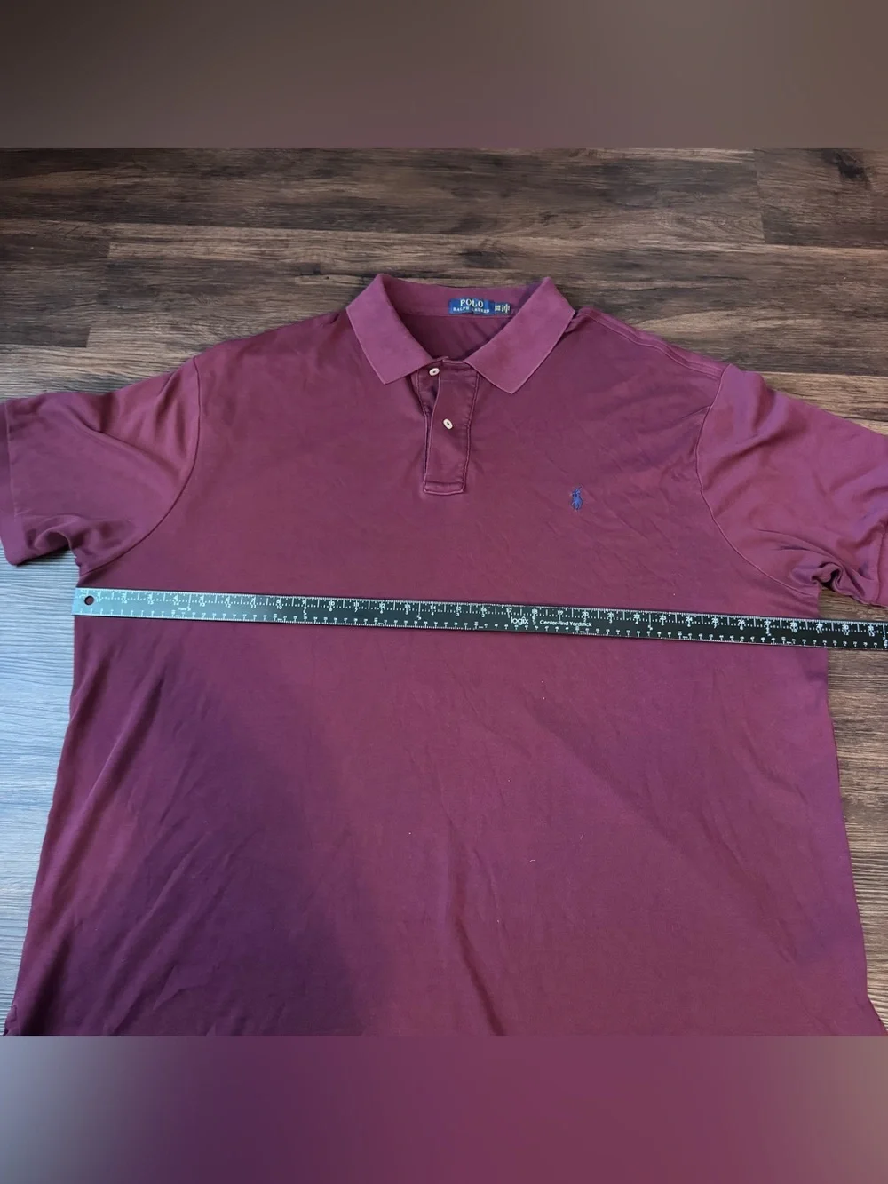 Ralph Lauren Polo Shirt Mens 3XB Maroon Short Sleeve Preppy Pony Big & Tall
